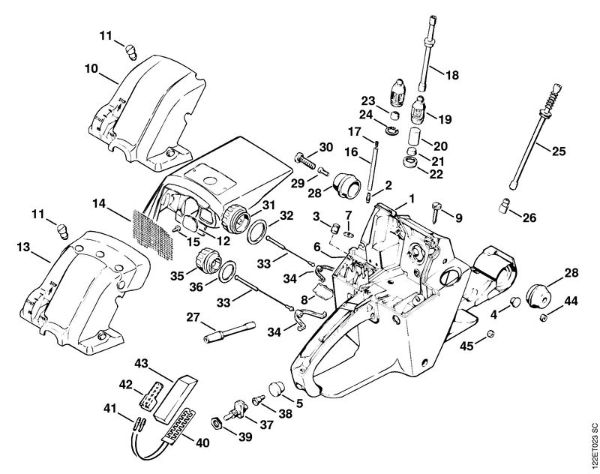 Tank housing Gasoline chain saws (MS) 048 AVE Stihl