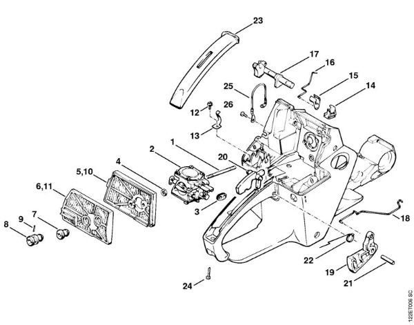 Air filter Gasoline chain saws (MS) 048 W Stihl