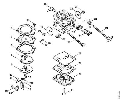 Carburetor WS-11    X 7 538 159 (44.80) Gasoline chain saws (MS) 051 Stihl