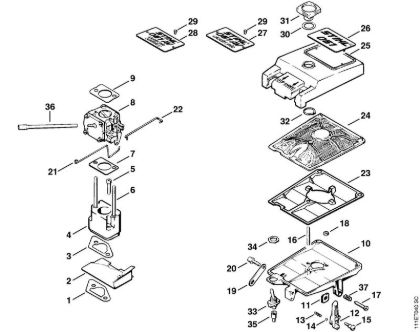 Filter housing, Air filter Gasoline chain saws (MS) 051 Stihl