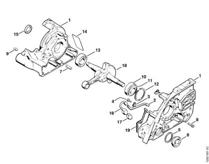 Crankcase, Crankshaft Gasoline chain saws (MS) 056 S Stihl