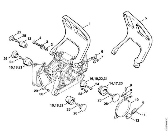 AV system Gasoline chain saws (MS) 064 W Stihl