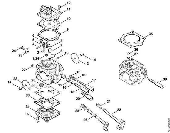 Carburetor WJ-65 Gasoline chain saws (MS) 064 W Stihl