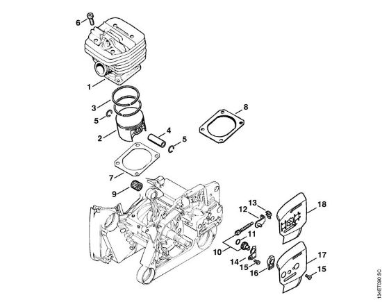 Cylinder Gasoline chain saws (MS) 064 W Stihl