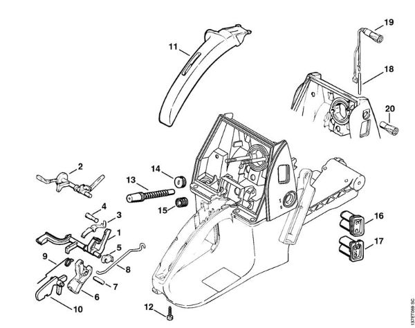 Throttle control Gasoline chain saws (MS) 066 Stihl