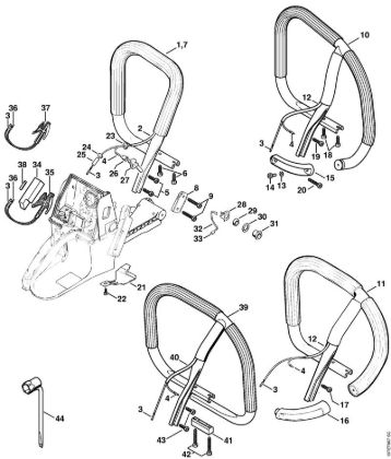 Handlebar (Heating) Gasoline chain saws (MS) 066 M Stihl