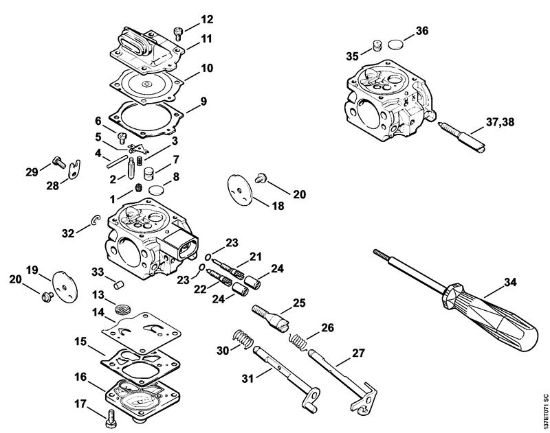 Carburetor WJ-69 Gasoline chain saws (MS) 066 MR Stihl