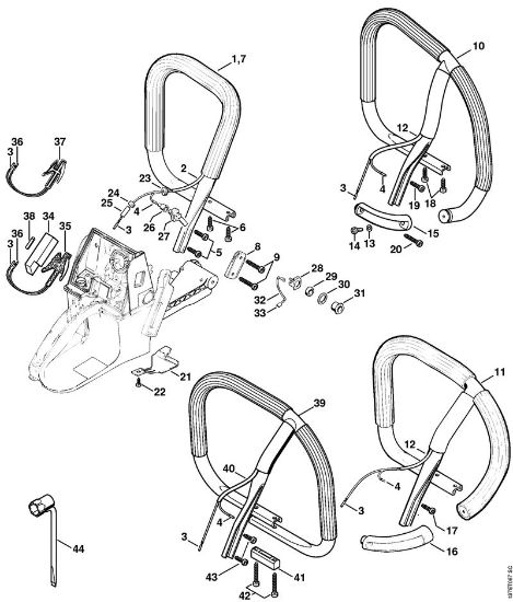 Handlebar (Heating) Gasoline chain saws (MS) 066 MR Stihl