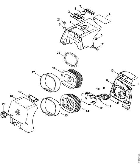 Shroud, Air filter Gasoline chain saws (MS) 066 MR Stihl