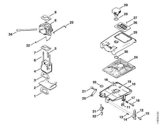 Filter housing, Air filter Gasoline chain saws (MS) 075 AVE Stihl