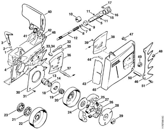 Oil pump, Clutch Gasoline chain saws (MS) 075 AVEQ Stihl