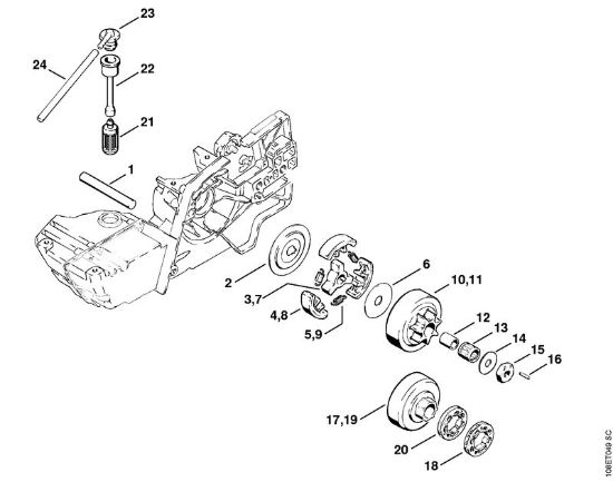 Clutch Gasoline chain saws (MS) 08 SE Stihl