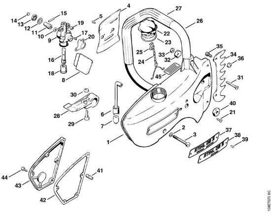 Chain sprocket cover, Oilpump Gasoline chain saws (MS) 08 SEQ Stihl