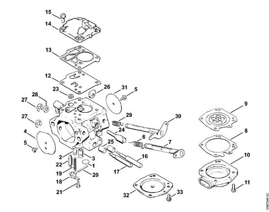 Carburetor HT-7 Gasoline chain saws (MS) 084 R Stihl