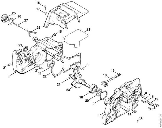Crankcase Gasoline chain saws (MS) 084 R Stihl
