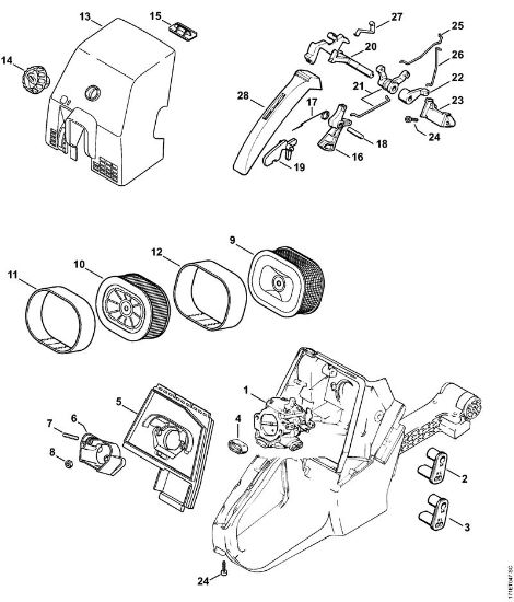 Air filter Gasoline chain saws (MS) 088 Stihl