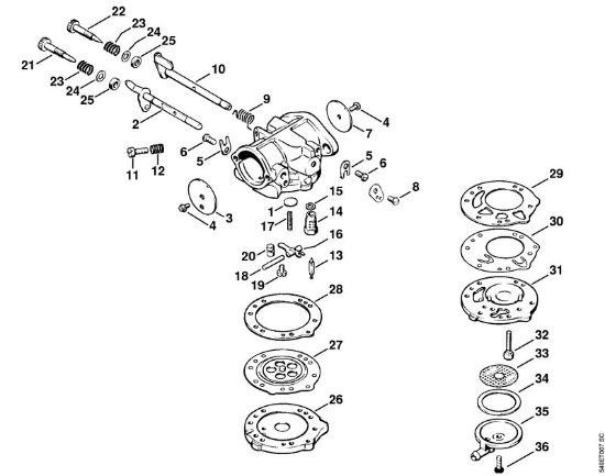 Carburetor LB-S9 Gasoline chain saws (MS) 090 Stihl