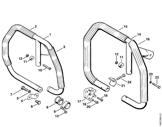 Wrap around handle Gasoline chain saws (MS) 090 G Stihl