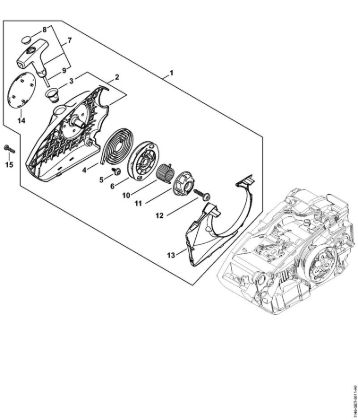 Rewind starter Gasoline chain saws (MS) MS 151 C-E Stihl