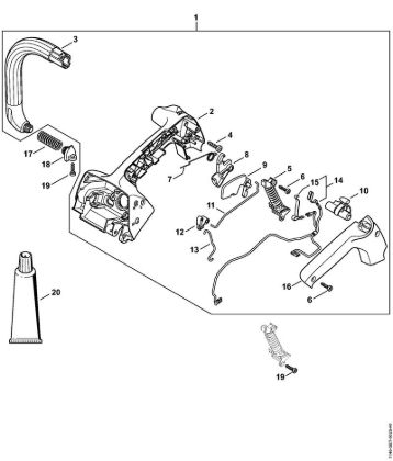 Handle housing, Handlebar Gasoline chain saws (MS) MS 151 TC-E Stihl