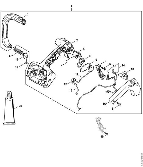 Handle housing, Handlebar Gasoline chain saws (MS) MS 151 TC-E Stihl