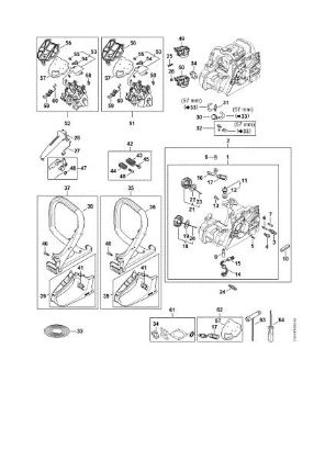 Picture of Engine housing, Air filter, AV system, Handlebar MS 162