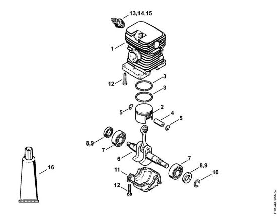 Cylinder Gasoline chain saws (MS) MS 170 Stihl