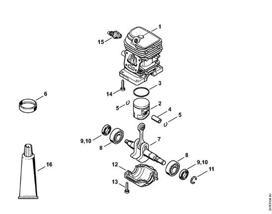 Cylinder 2-MIX Gasoline chain saws (MS) MS 170 2-MIX Stihl