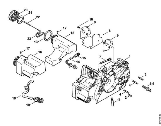 Motor housing Gasoline chain saws (MS) MS 170 2-MIX Stihl