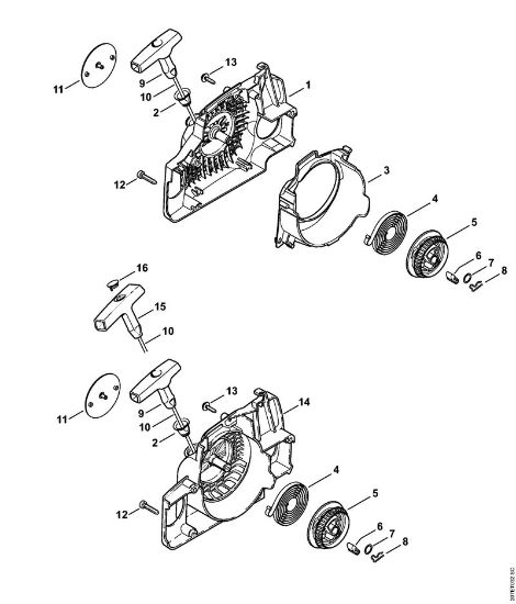 Rewind starter Gasoline chain saws (MS) MS 170 2-MIX Stihl