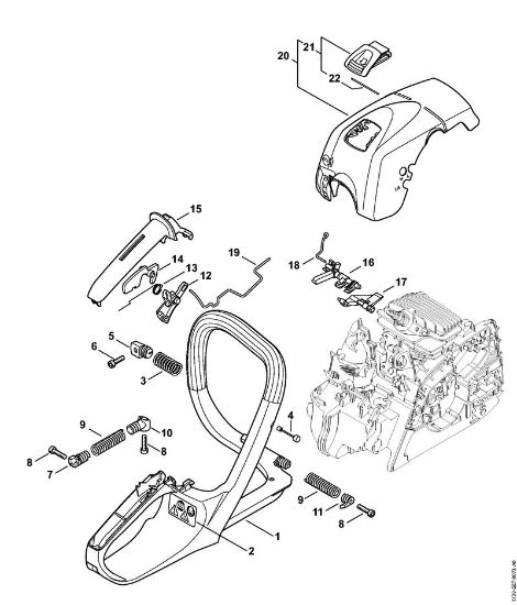 Handle frame, Shroud Gasoline chain saws (MS) MS 171 Stihl