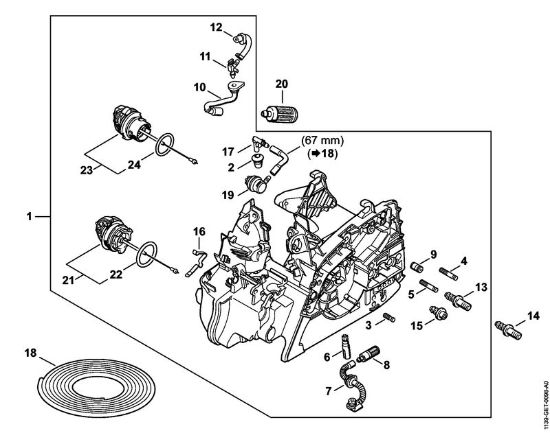 Motor housing Gasoline chain saws (MS) MS 171 Stihl