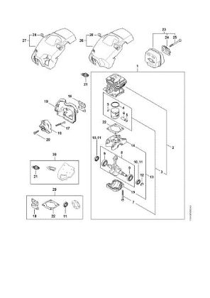 Picture of Crankcase, Cylinder, Muffler, Shroud MS 172 C-BE