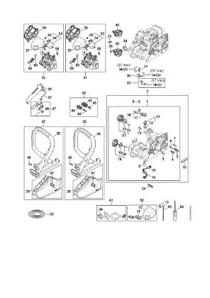 Picture of Engine housing, Air filter, AV system, Handlebar MS 172 C-BE
