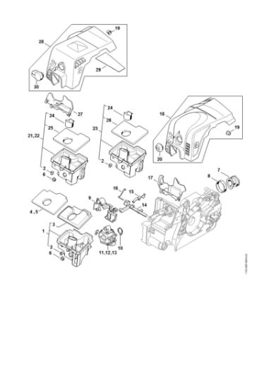 Picture of Air filter, Shroud MS 180 C-B