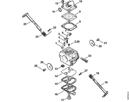 Carburetor C1Q-S152 Gasoline chain saws (MS) MS 180 C-B D Stihl