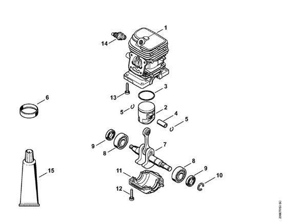 Cylinder 2-MIX Gasoline chain saws (MS) MS 180 C-BE 2-MIX Stihl