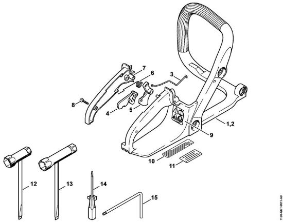 Handle frame, Tools Gasoline chain saws (MS) MS 180 C-BE 2-MIX Stihl