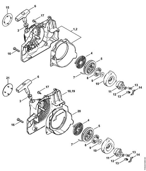 Rewind starter ErgoStart/Easy2Start Gasoline chain saws (MS) MS 180 C-BE 2-MIX Stihl