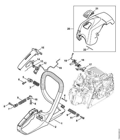 Handle frame, Shroud MS 181 Gasoline chain saws (MS) MS 181 Stihl