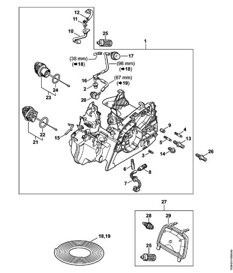 Engine housing ErgoStart/Easy2Start Gasoline chain saws (MS) MS 181 C-BE Stihl