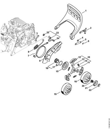 Hand guard, Chain brake MS 181 C Gasoline chain saws (MS) MS 181 C-BE Stihl
