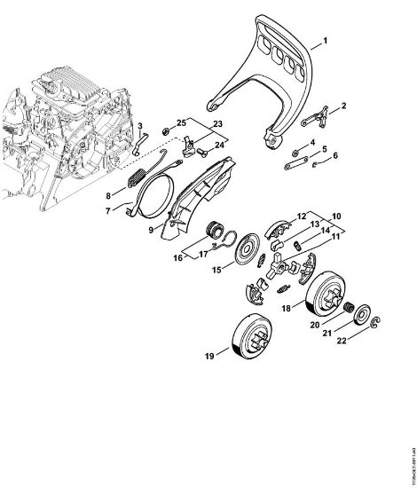 Hand guard, Chain brake MS 181 C Gasoline chain saws (MS) MS 181 C-BE Stihl