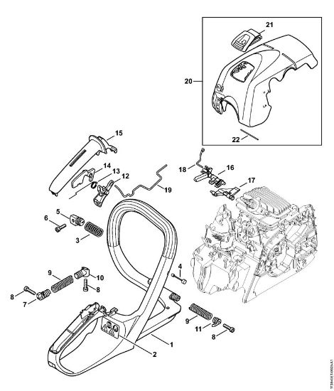 Handle frame, Shroud MS 181 C Gasoline chain saws (MS) MS 181 C-BE Stihl