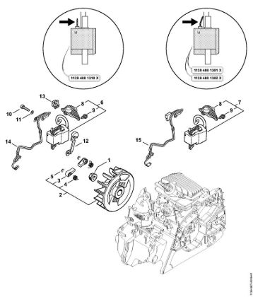 Ignition system MS 181 C Gasoline chain saws (MS) MS 181 C-BE Stihl