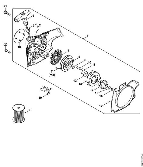 Rewind starter ErgoStart/Easy2Start MS 181 C Gasoline chain saws (MS) MS 181 C-BE Stihl