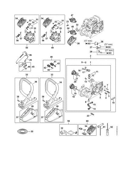 Picture of Engine housing, Air filter, AV system, Handlebar MS 182 C-BE