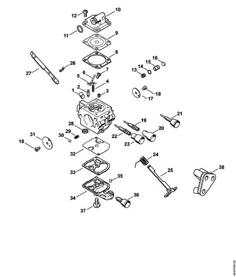 Carburetor C1Q-S259, C1Q-S124, C1Q-S124 Gasoline chain saws (MS) MS 192 C-E Stihl