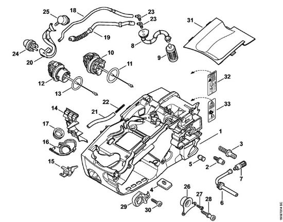 Motor housing Gasoline chain saws (MS) MS 192 C-E Stihl