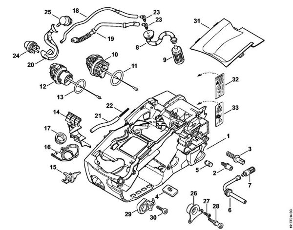 Motor housing Gasoline chain saws (MS) MS 192 C-E Stihl